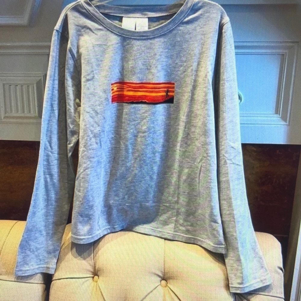 Prospirit Gray Long Sleeve Kids Tee with Sunset Graphic